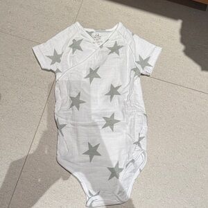 aden + anais White and Gray Star Bodysuit